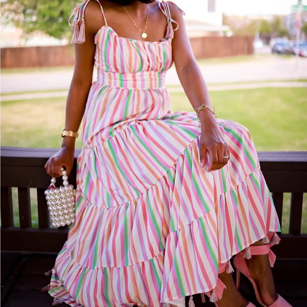 CHICWISH RAINBOW STRIPE‎ DRESS